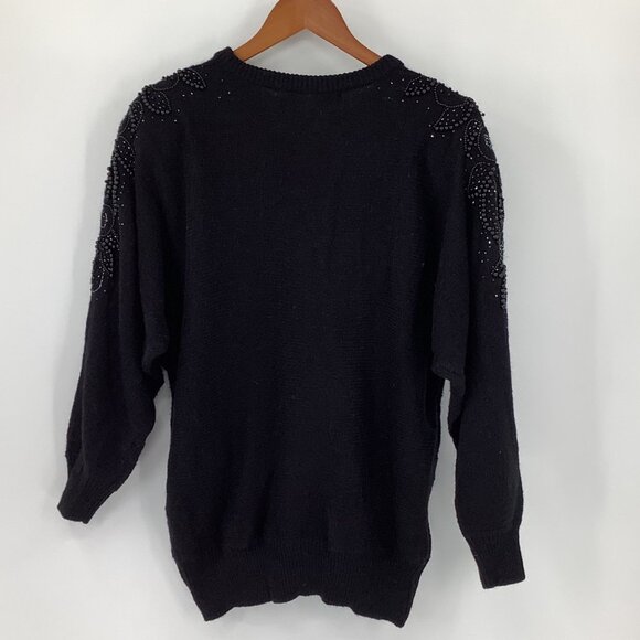 Vintage Western Connection 80's Beaded Slouch Sweater Large Gothic Acadamia 80's - Picture 4 of 8